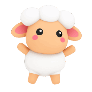 כבשה חמודה עומדת על שתי רגליים