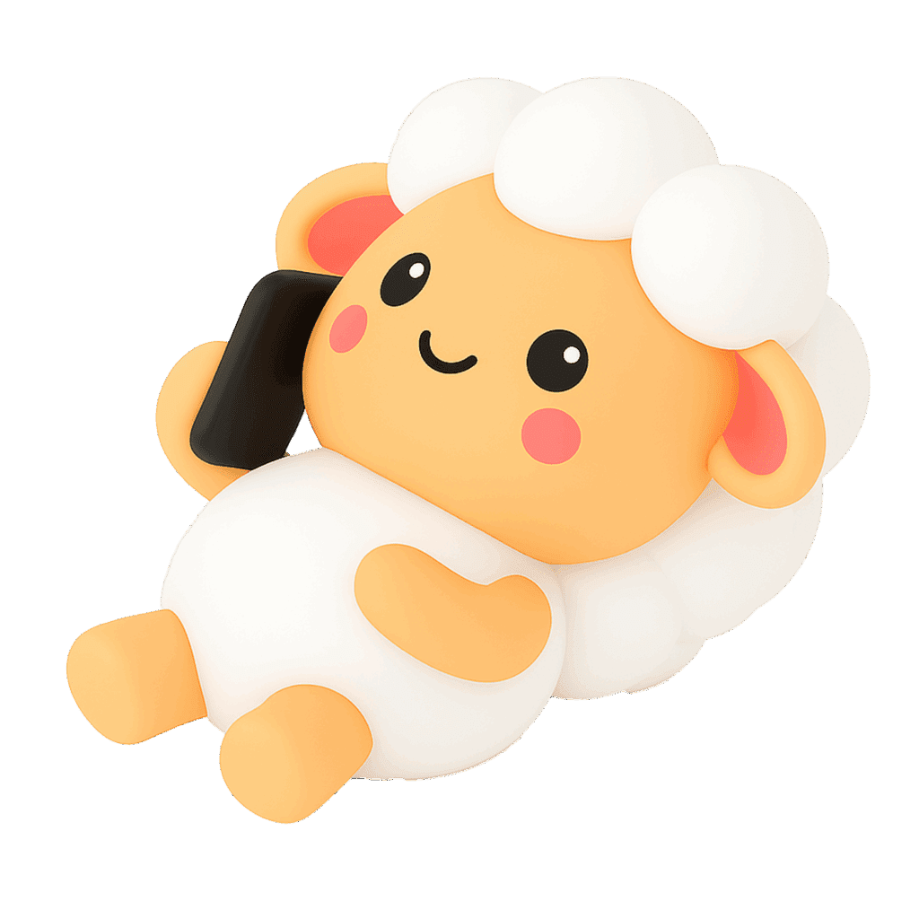 כבשה חמודה משוחחת בטלפון הנייד