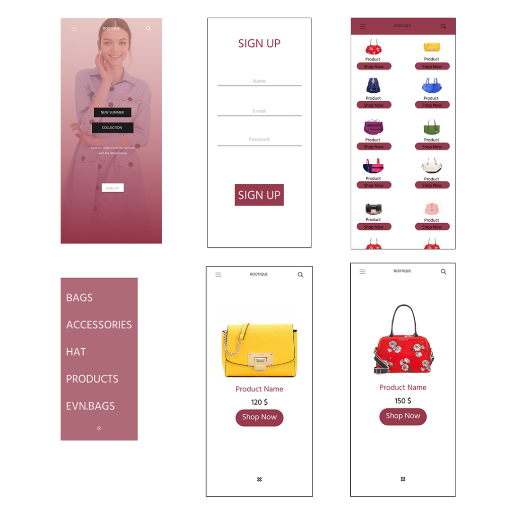 מסכי אפליקציית תיקים